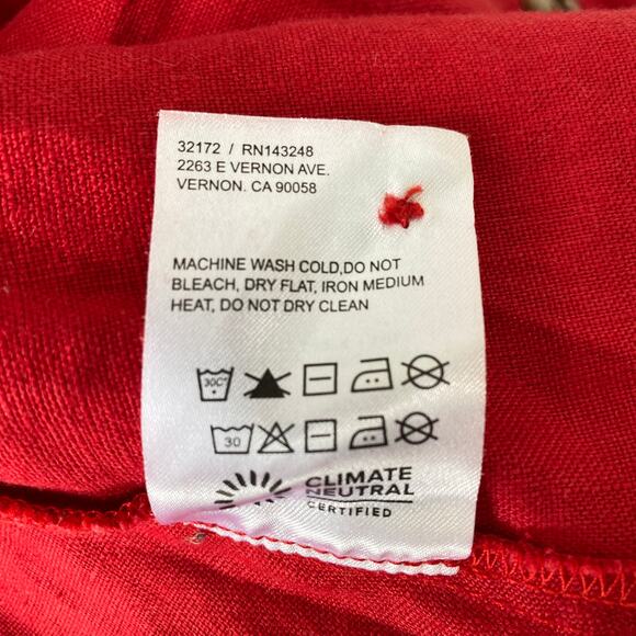 Reformation Mar Linen Dress Cherry - Picture 9 of 11